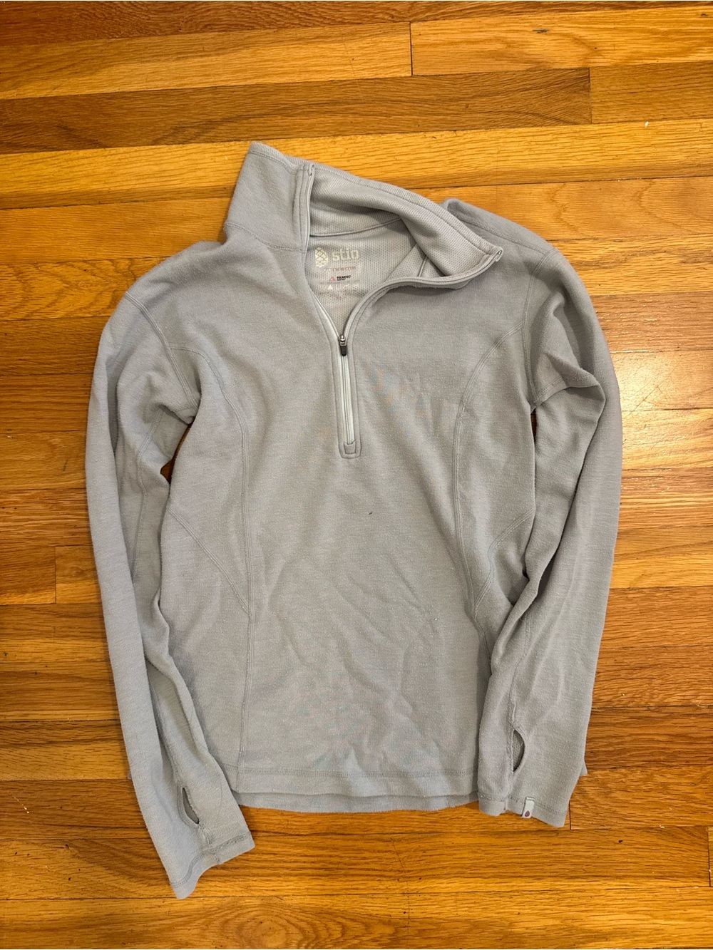 Stio Light Gray Quarter-Zip Fleece Pullover Sweater - Womens S
